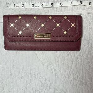 Burgundy Michael Kors Envelope Wallet